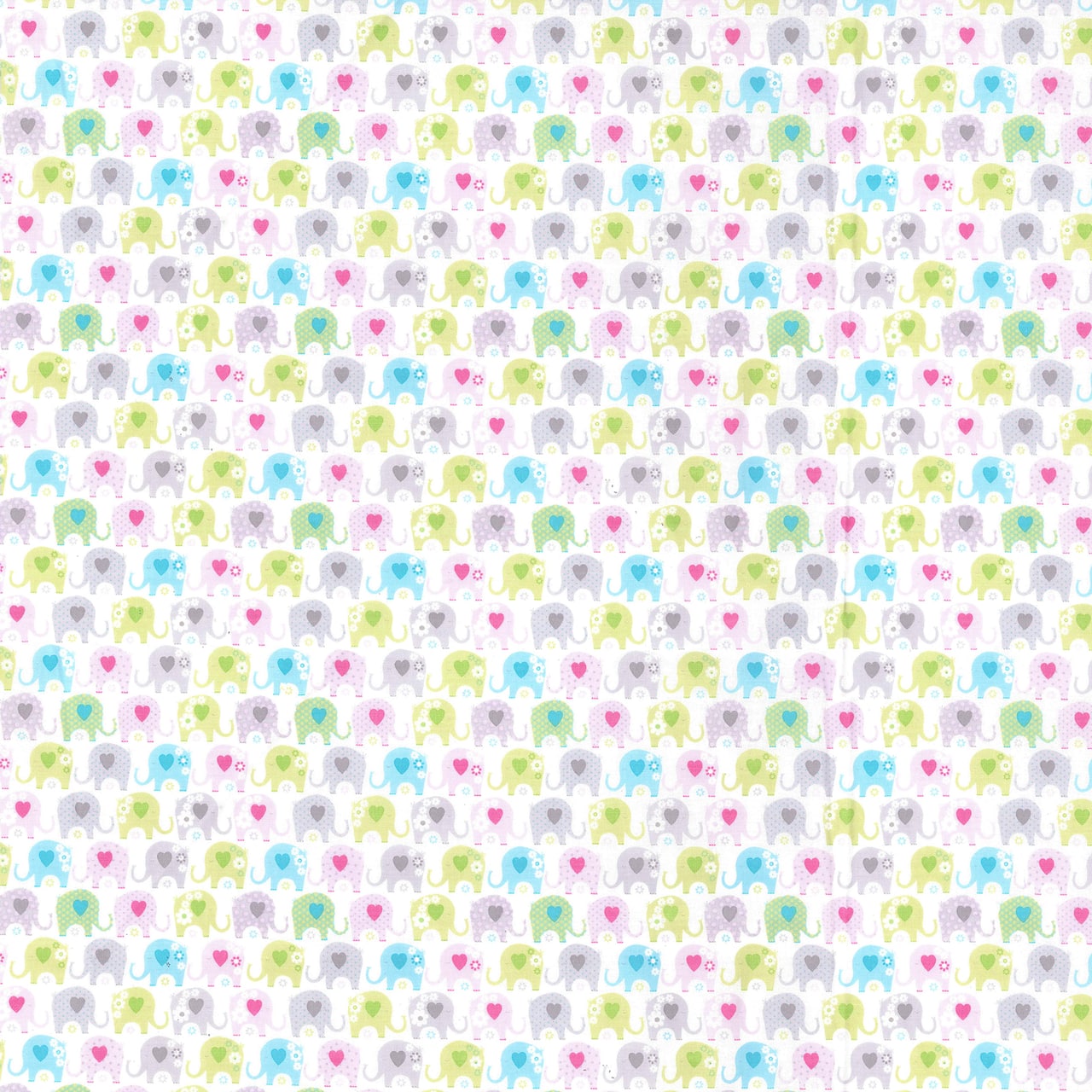 Fabric Traditions Pink Elephants Cotton Fabric
